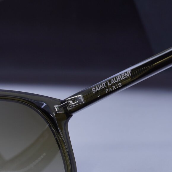 Saint Laurent SL401 007 Square Sunglasses - Dark Green/Brown - Picture 5 of 11